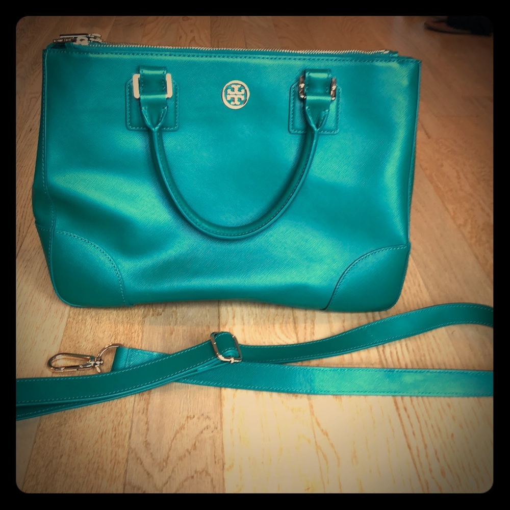 Tory Burch Robinson large double zip tote